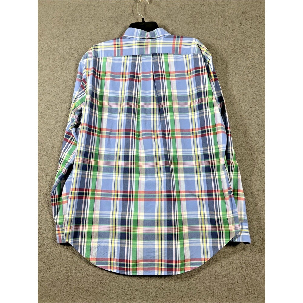 Polo Ralph Lauren Men's Shirt L Multi Plaid Blue Classic Fit Button Up - Picture 6 of 9